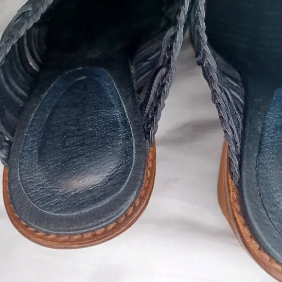 Sundance Veracruz Bella Notte leather Stacked Heel Boho Mules - Picture 6 of 16